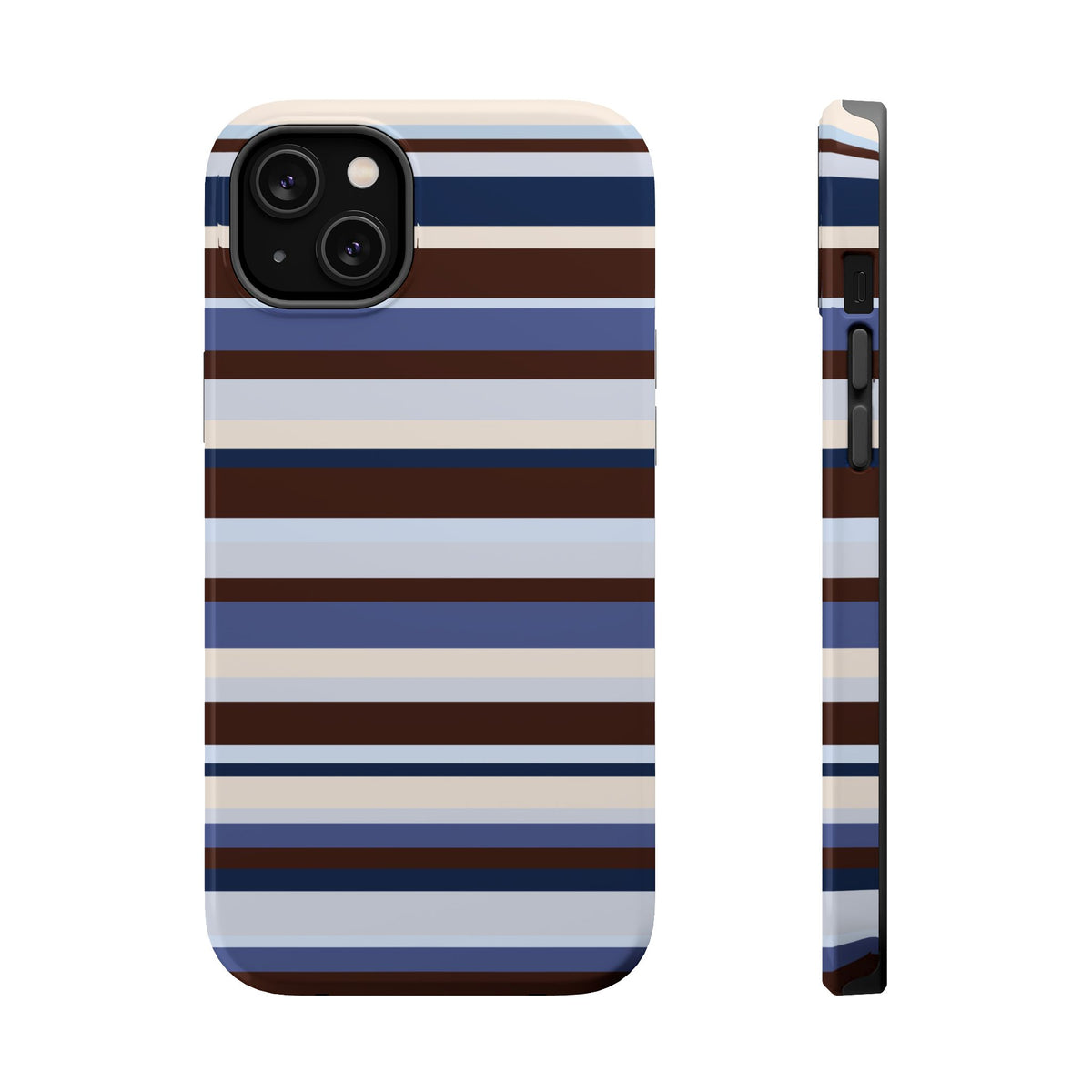 Blueberry Mocha Stripes iPhone Case