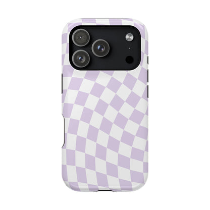 Purple Wavy Checkered iPhone Case