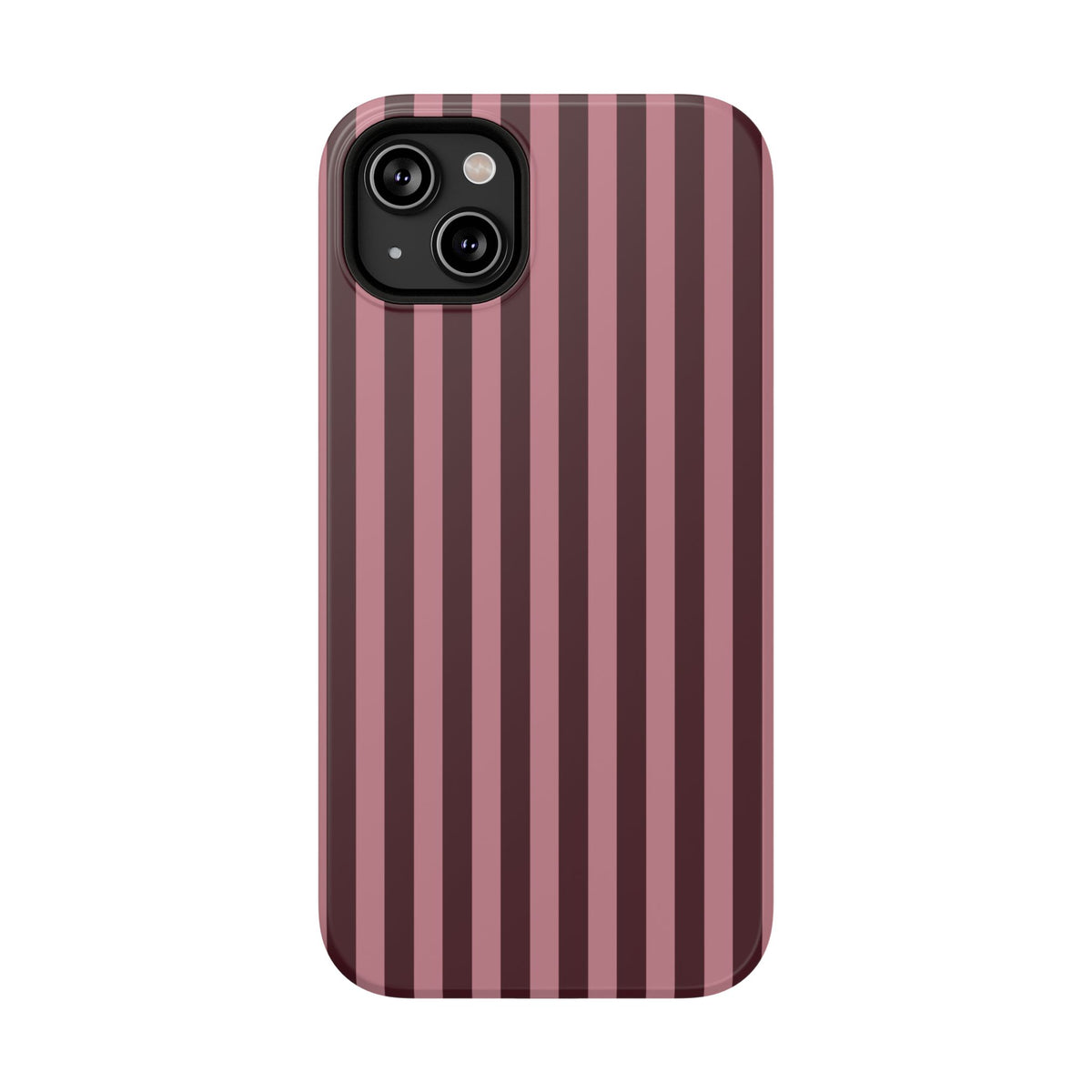 Burgundy & Pink Stripes iPhone Case