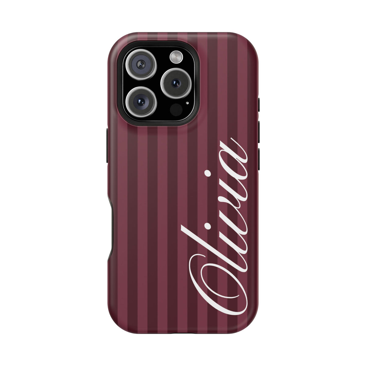 Custom Burgundy Stripes iPhone Case