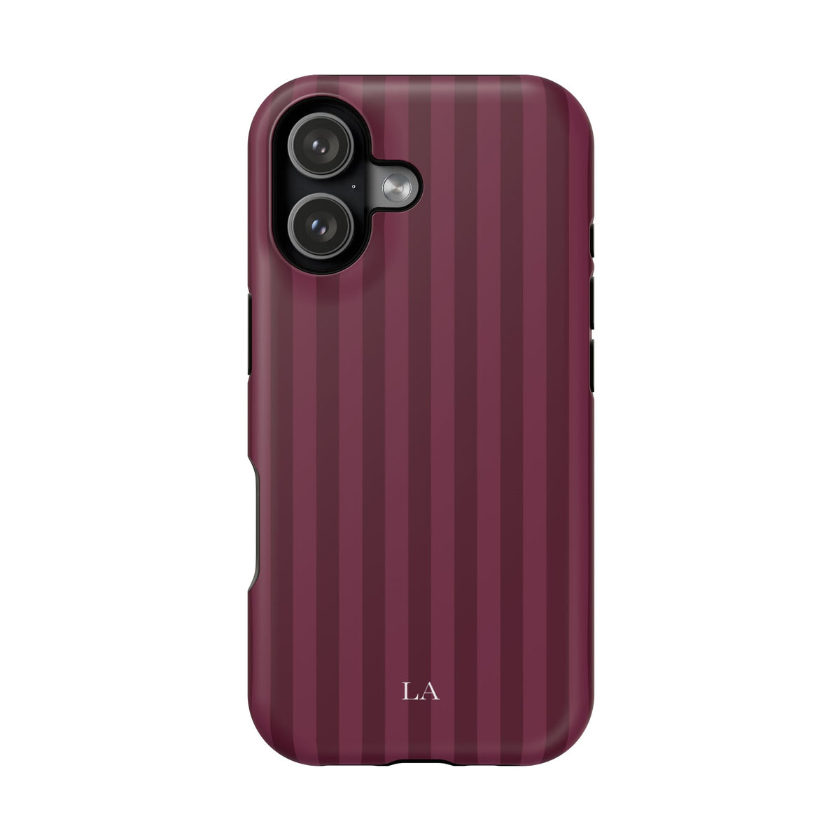 Custom Initials Plum Stripes iPhone Case