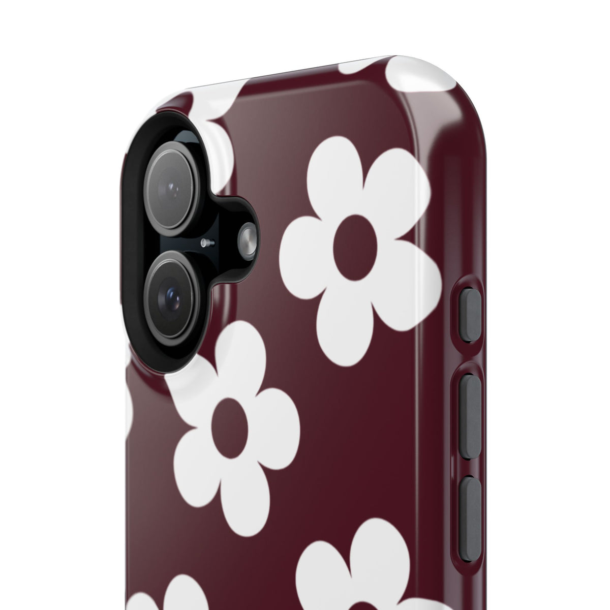 Burgundy Flowers iPhone Case