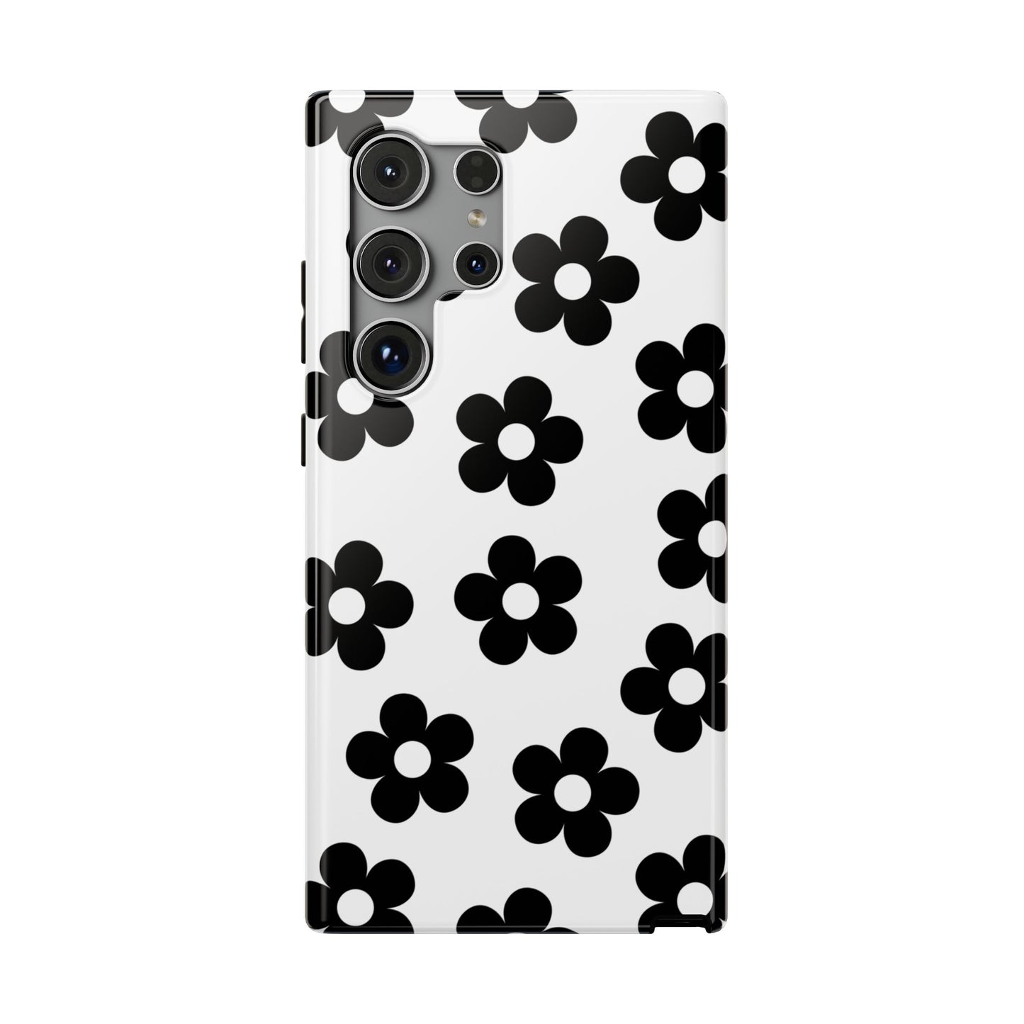 White Retro Flowers Samsung Case