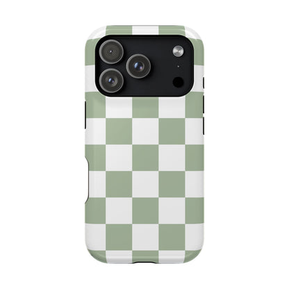 Sage Green Checkered iPhone Case