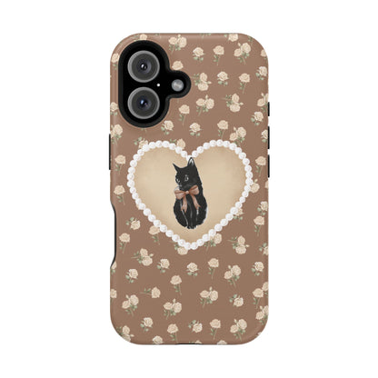 Brown Féline Roses iPhone Case