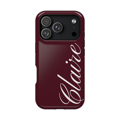 Personalized Burgundy iPhone Case