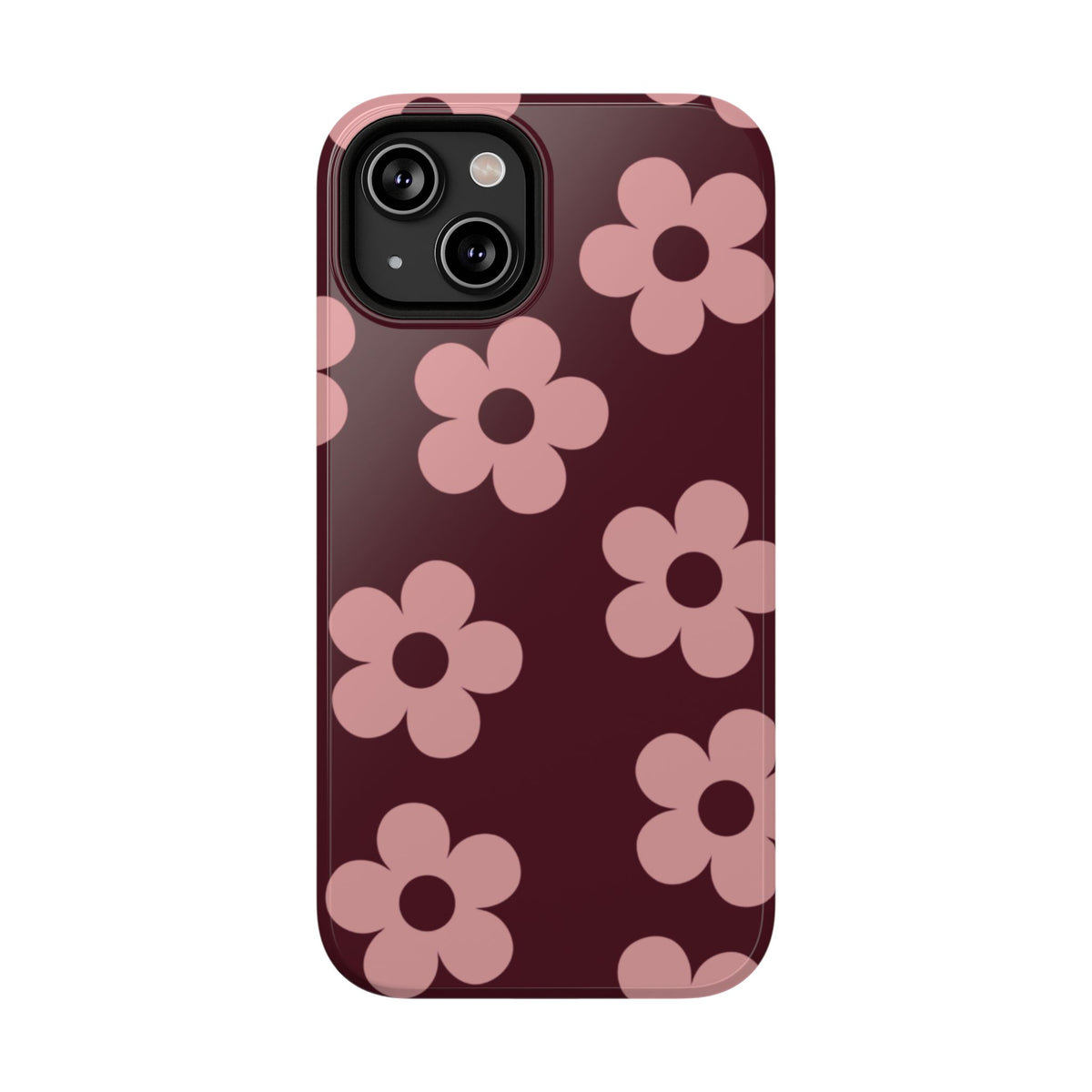 Burgundy & Pink Flowers iPhone Case