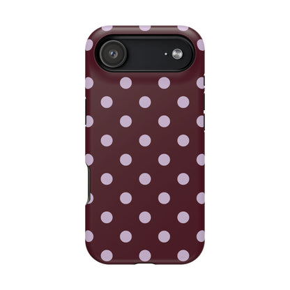 Burgundy & Violet Polka Dots iPhone Case