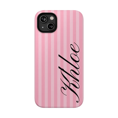 Personalized Bubblegum Stripes iPhone Case