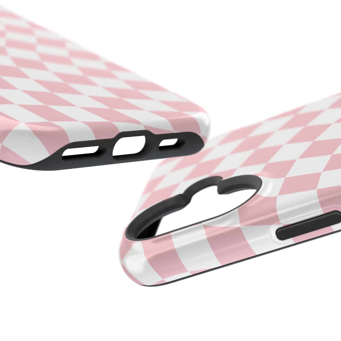 Pink Wavy Checkered iPhone Case