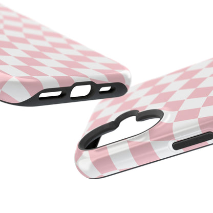 Pink Wavy Checkered iPhone Case