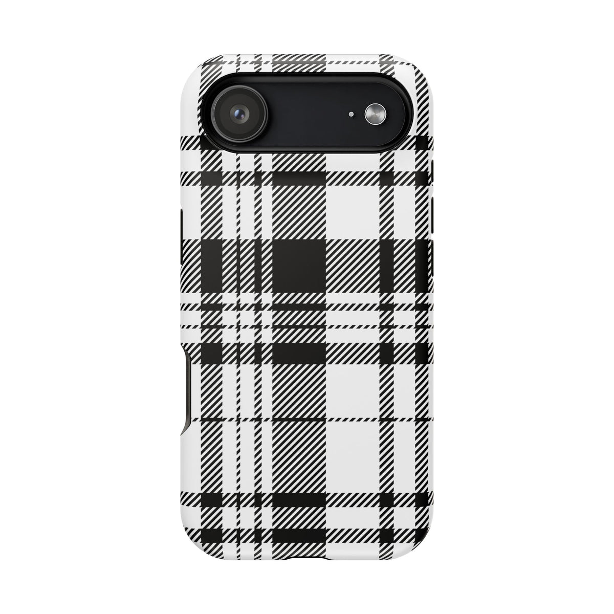 Black Plaid iPhone Case