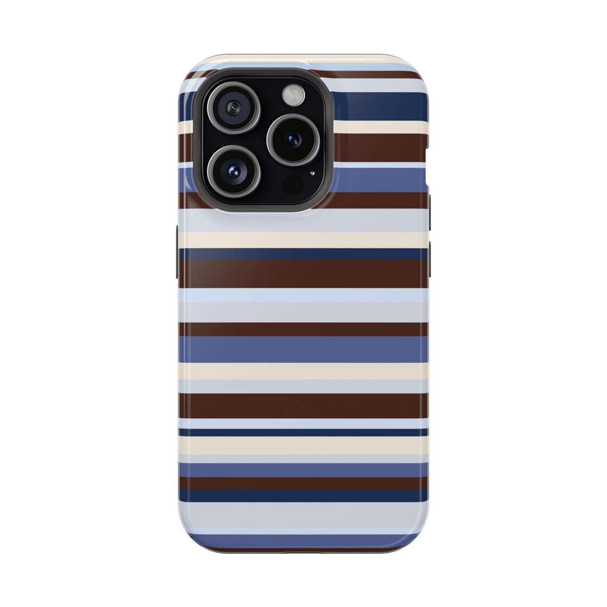 Blueberry Mocha Stripes iPhone Case