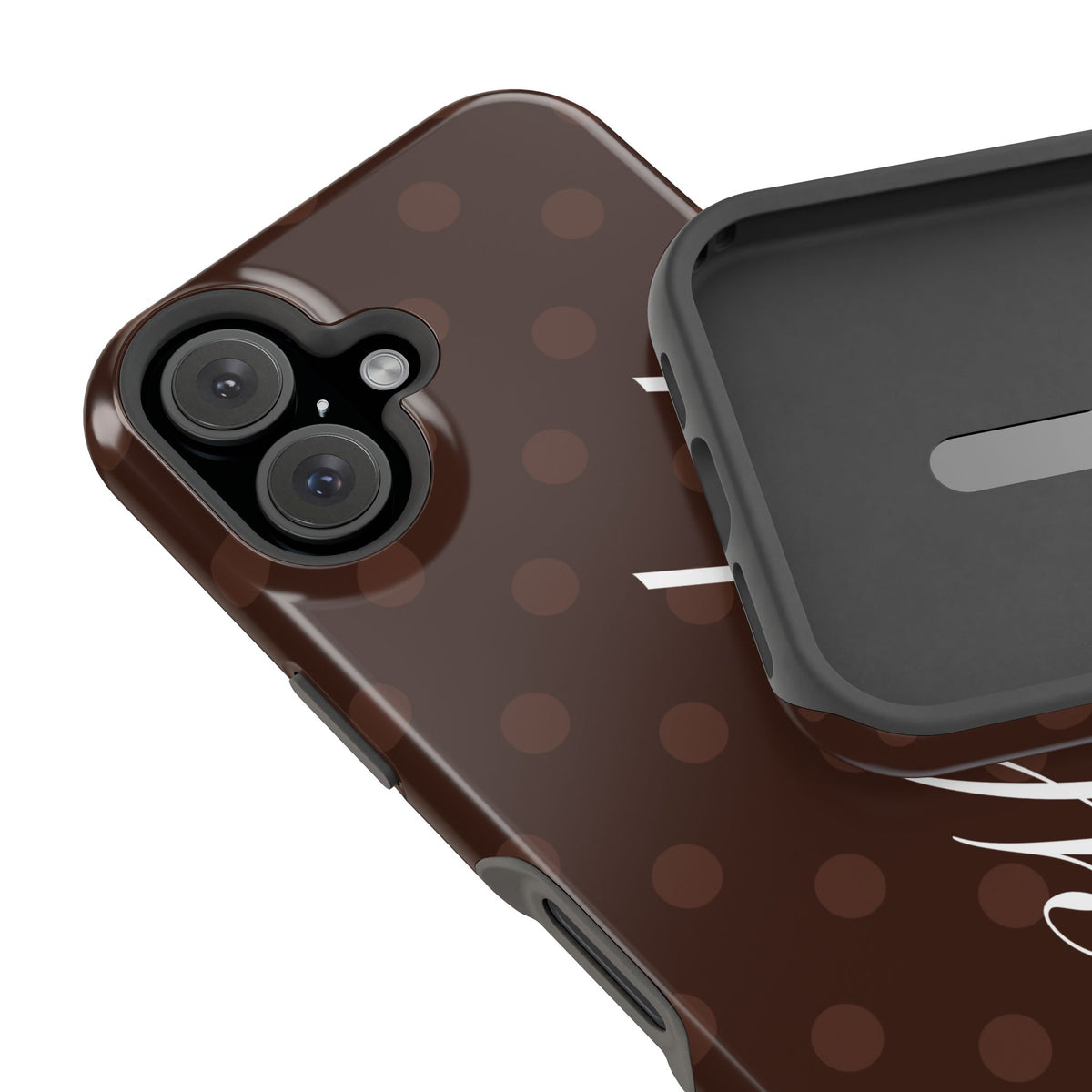 Custom Mocha Polka Dots iPhone Case