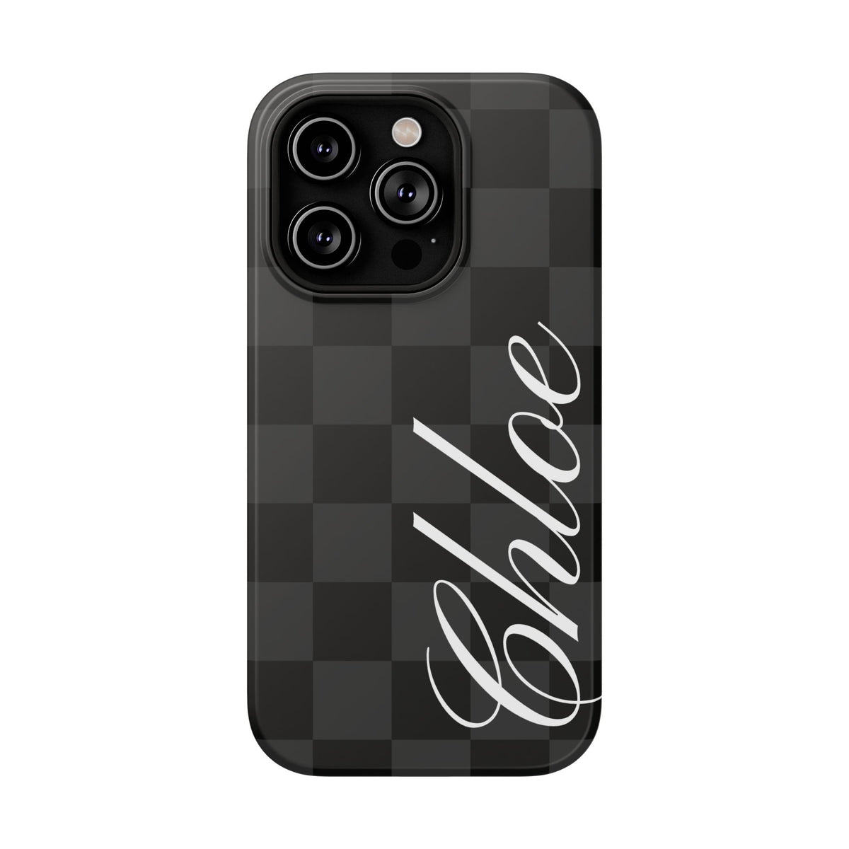 Custom Black Checkered iPhone Case