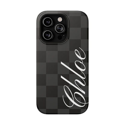 Custom Black Checkered iPhone Case