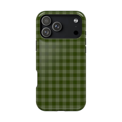 Green Gingham iPhone Case