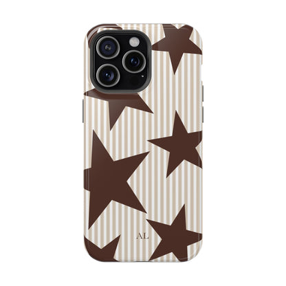 Custom Initials Mocha Star iPhone Case