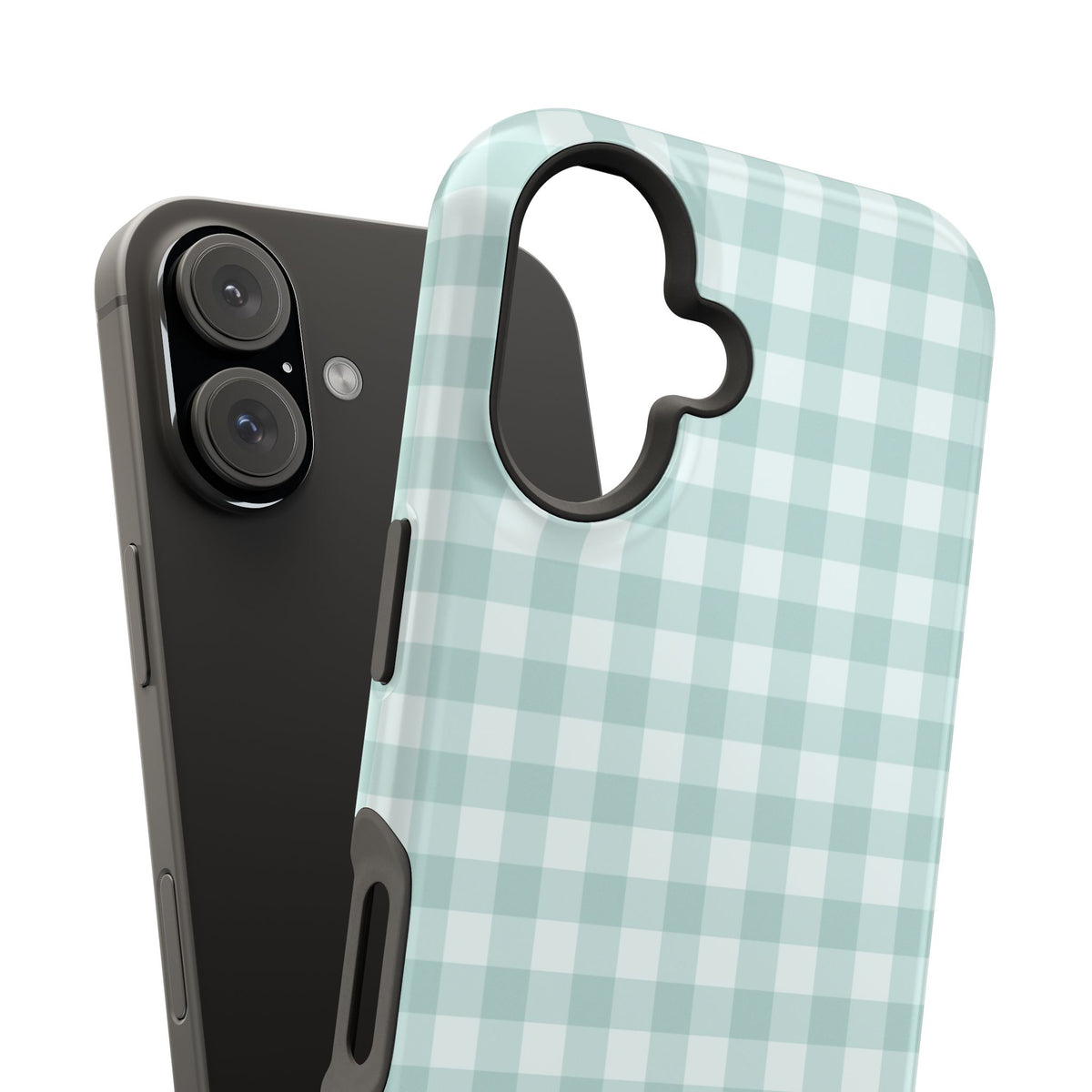 Teal Mini Gingham iPhone Case