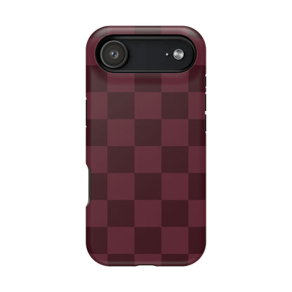 Burgundy Checkered iPhone Case