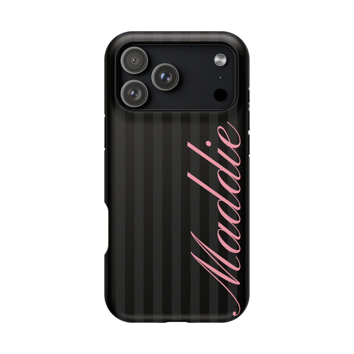 Custom Pink Black Stripes iPhone Case