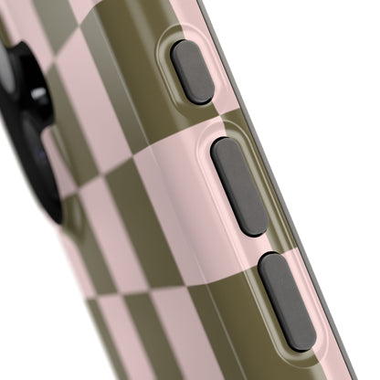 Pink Pistachio Checkered iPhone Case
