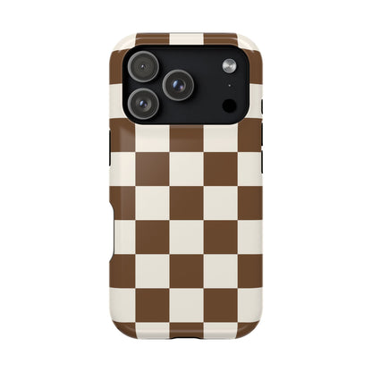 Brown Checkered iPhone Case from Stella Cases