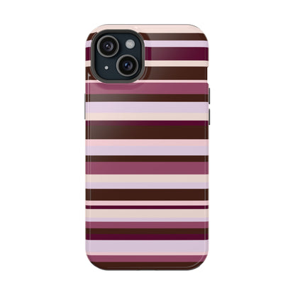 Berry Mocha Stripes iPhone Case