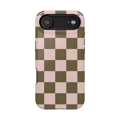Pink Pistachio Checkered iPhone Case