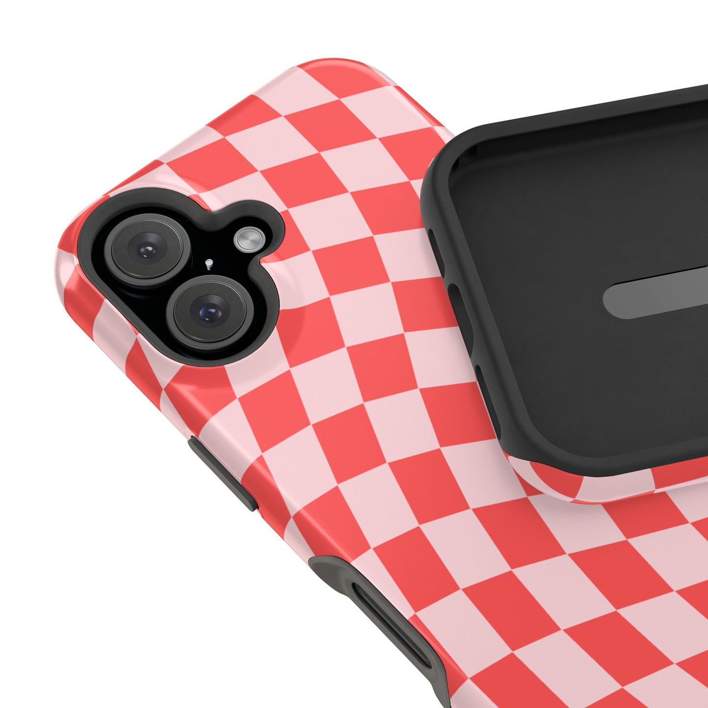 Red & Pink Wavy Checkered iPhone Case