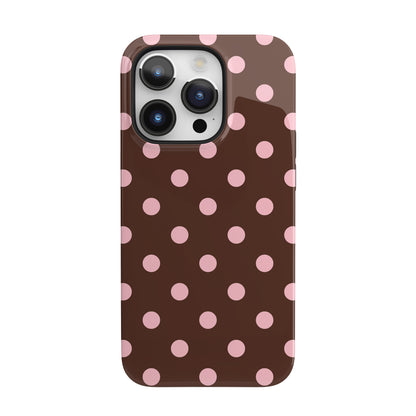 Pink Latte Polka Dots iPhone Case