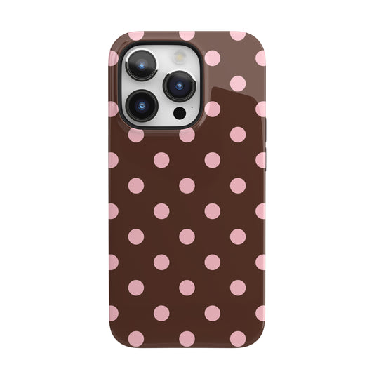 Pink Latte Polka Dots iPhone Case