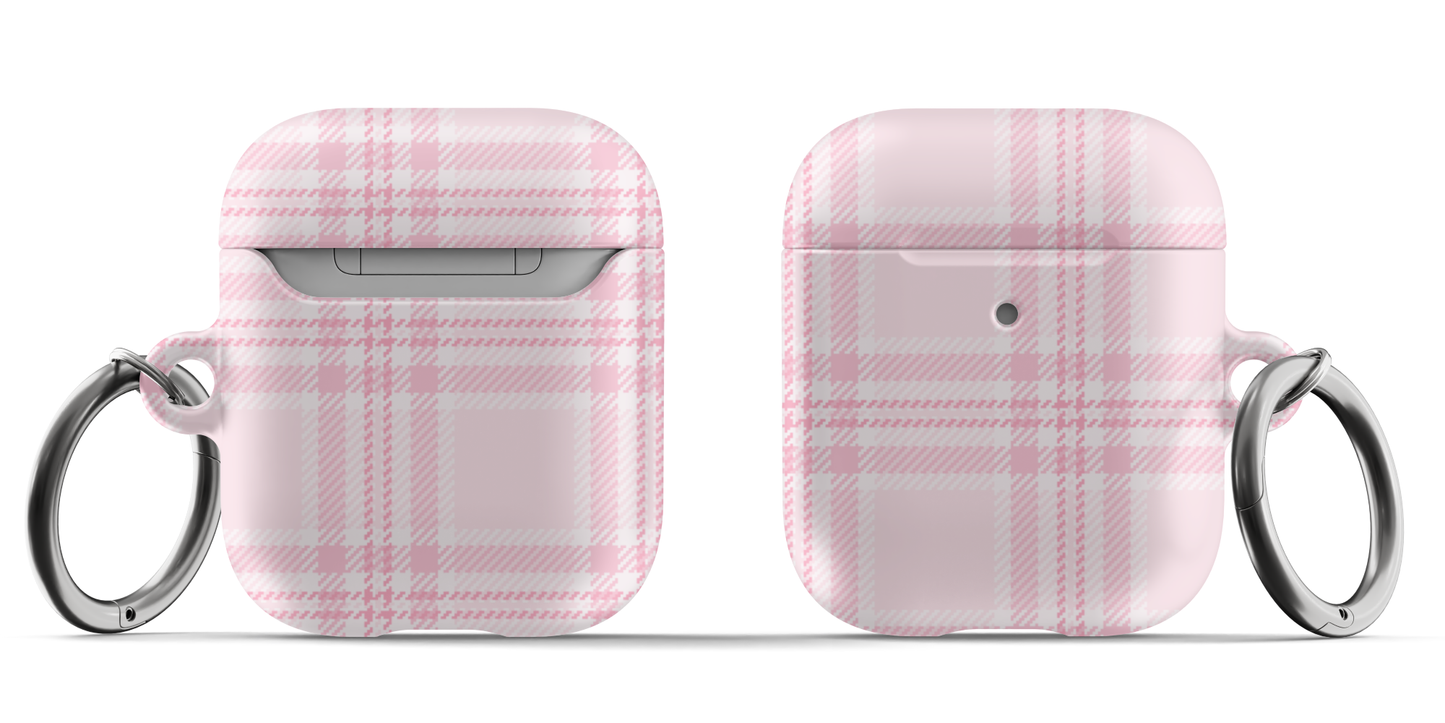 Pink Plaid AirPods Case