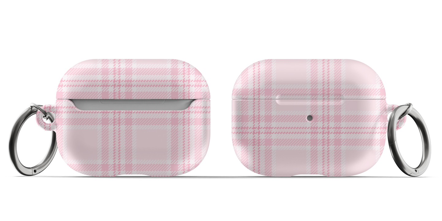 Pink Plaid AirPods Case