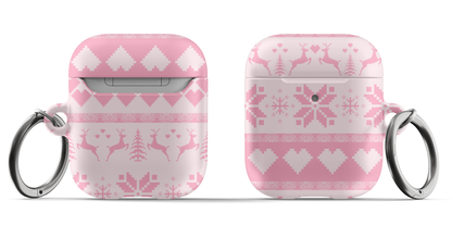 Pink Christmas Sweater AirPods Case