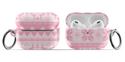 Pink Christmas Sweater AirPods Case