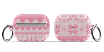 Pink Christmas Sweater AirPods Case