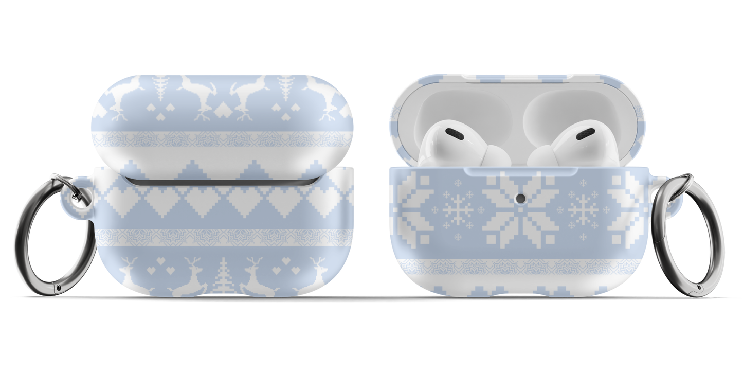 Blue Christmas Sweater AirPods Case