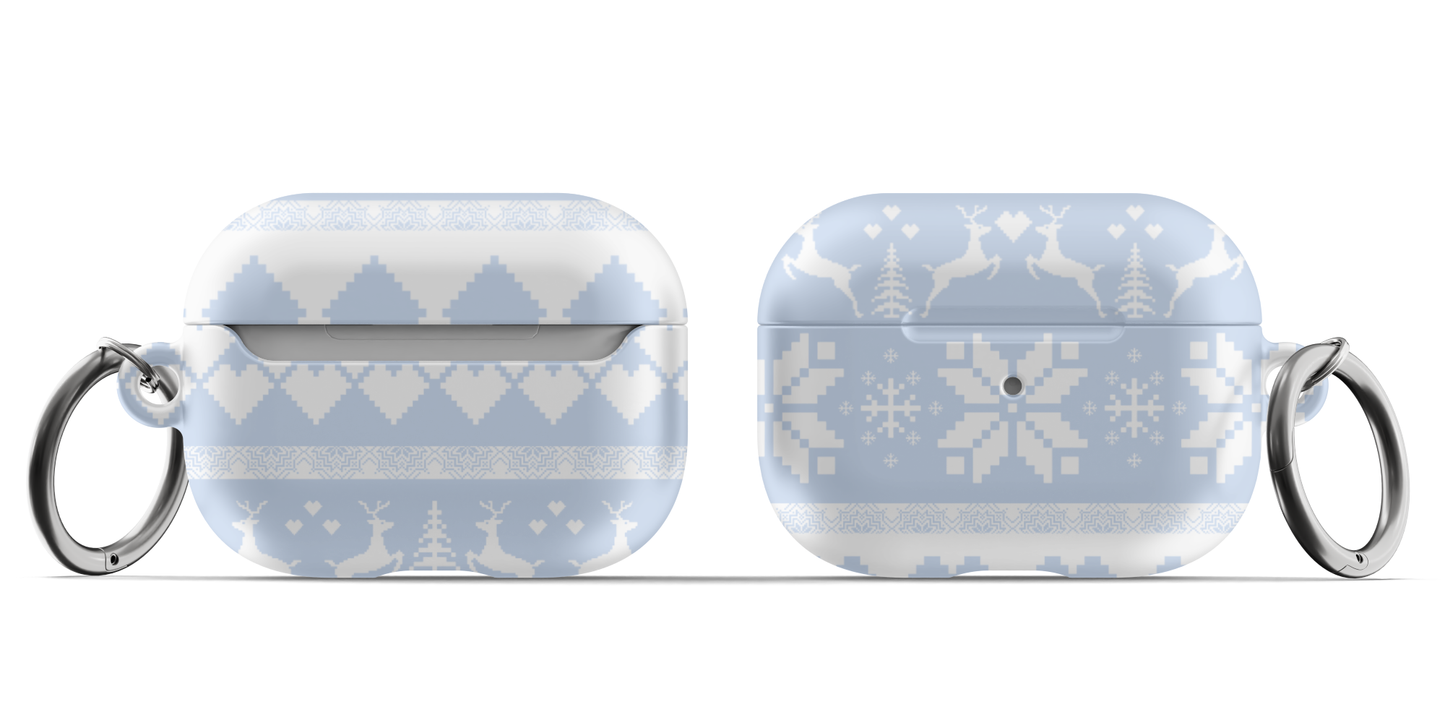 Blue Christmas Sweater AirPods Case