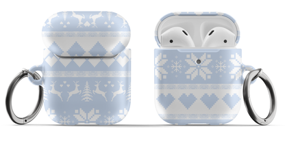 Blue Christmas Sweater AirPods Case