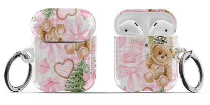 Pink Christmas Collage AirPods Case