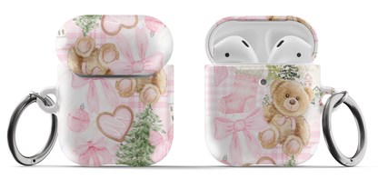Pink Christmas Collage AirPods Case
