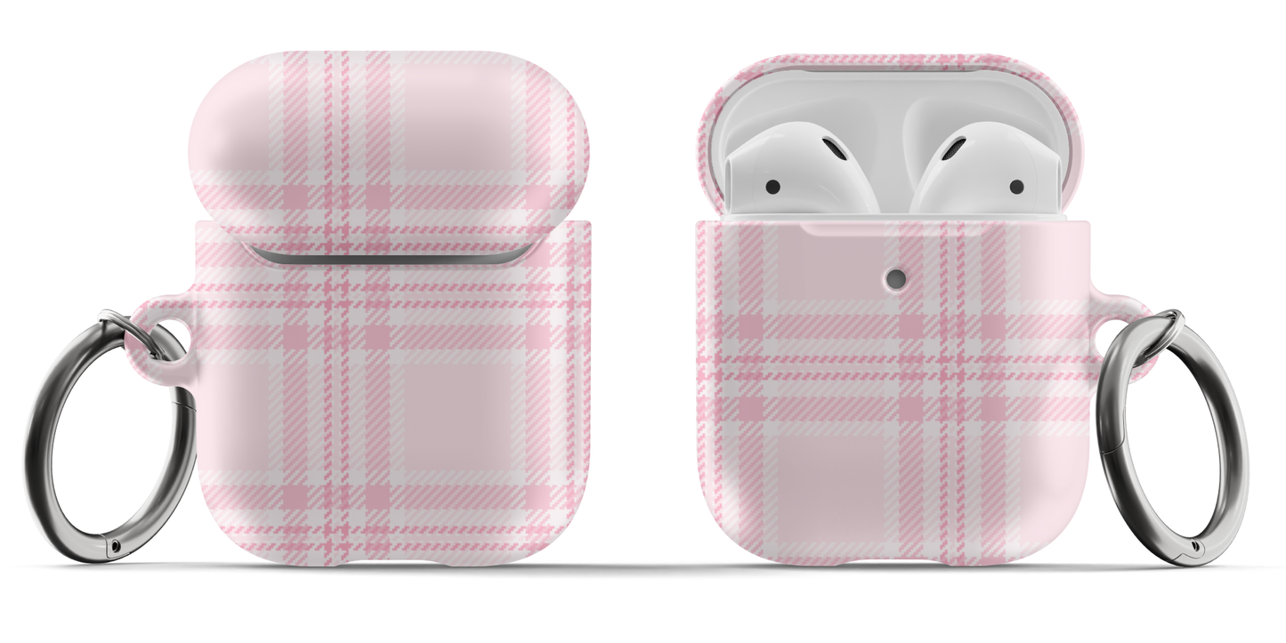 Pink Plaid AirPods Case