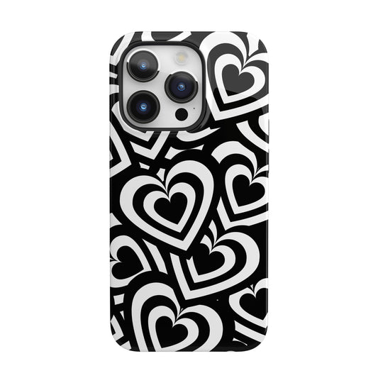 Black & White Hearts iPhone Case