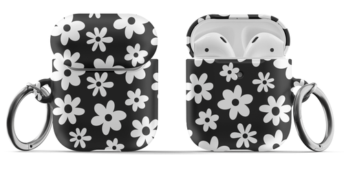 Black Flower Power AirPods Case