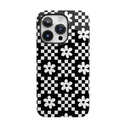 Checkerboard Daisy iPhone Case