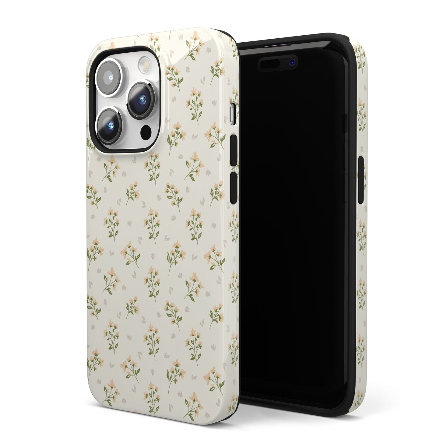 Orange Ditsy Flowers iPhone Case