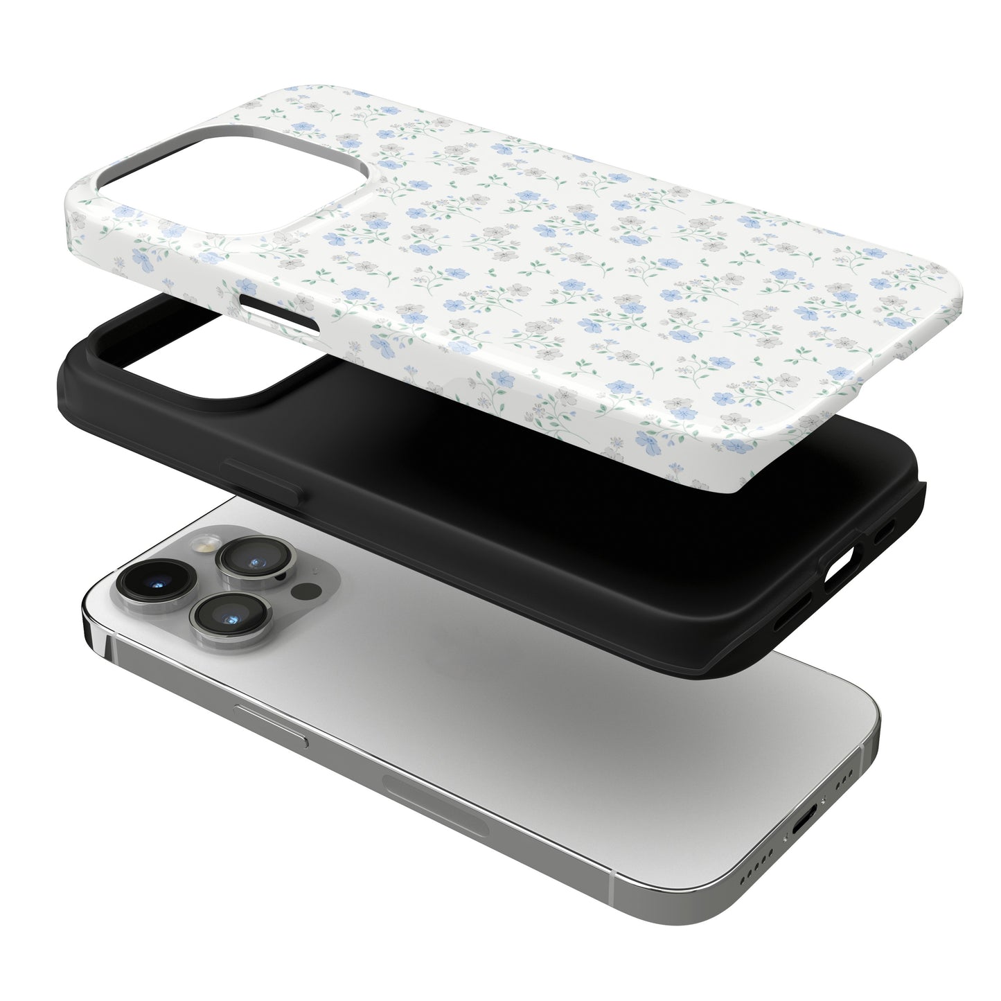 Blue Floral Ditsy iPhone Case