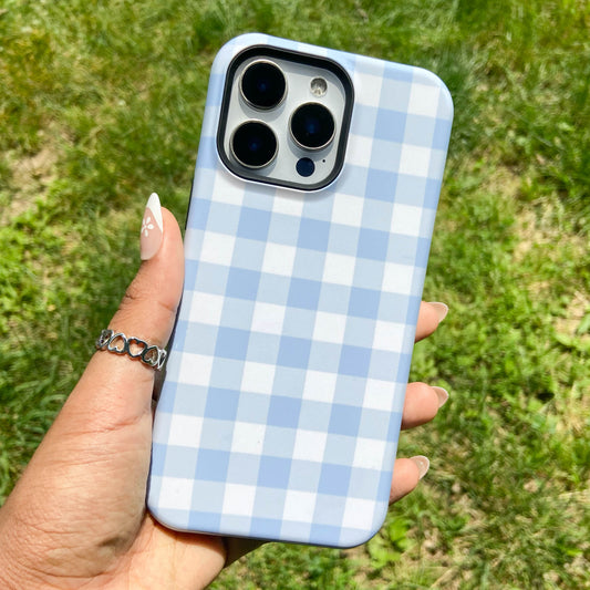 Blue Gingham iPhone Case
