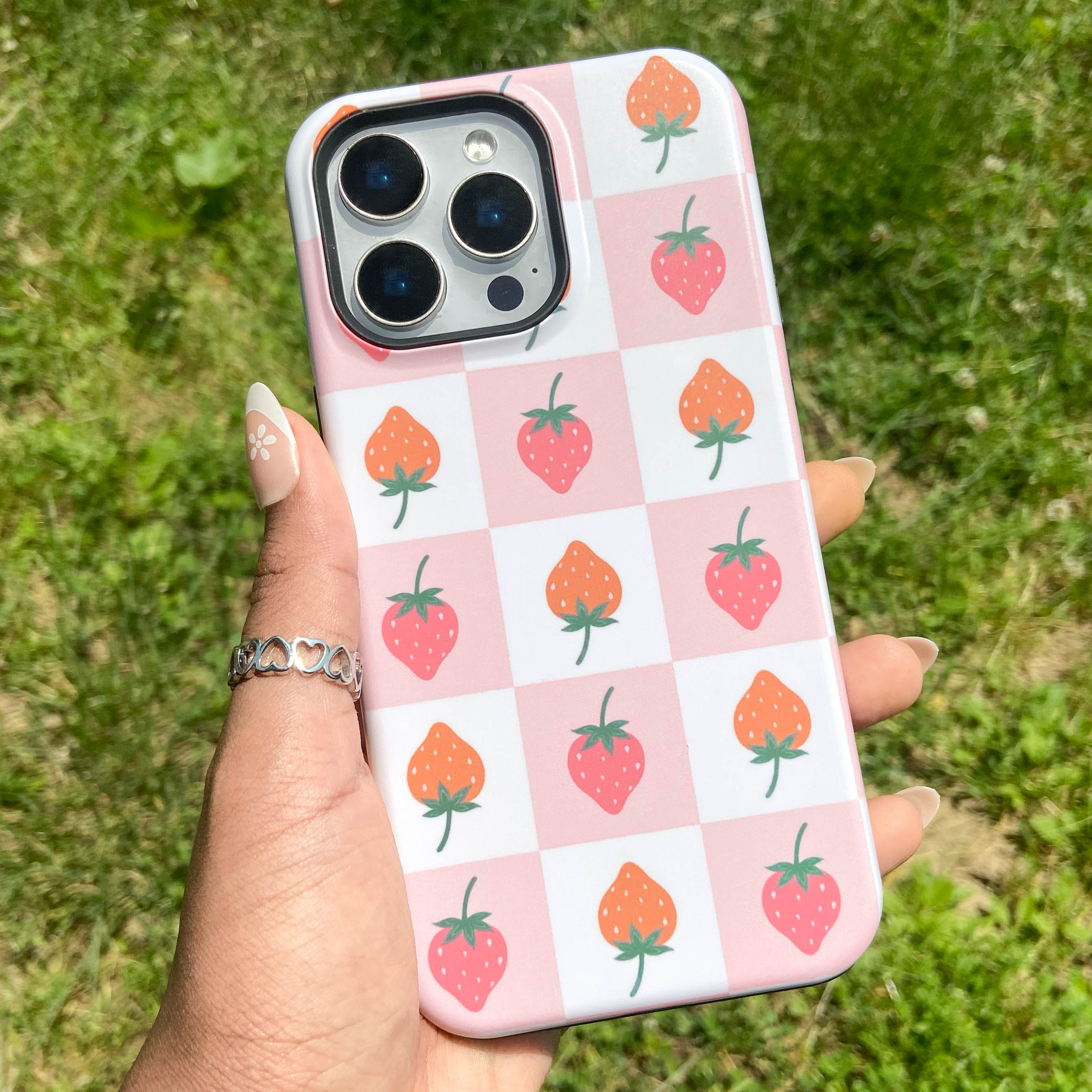 Strawberry Checkered iPhone Case